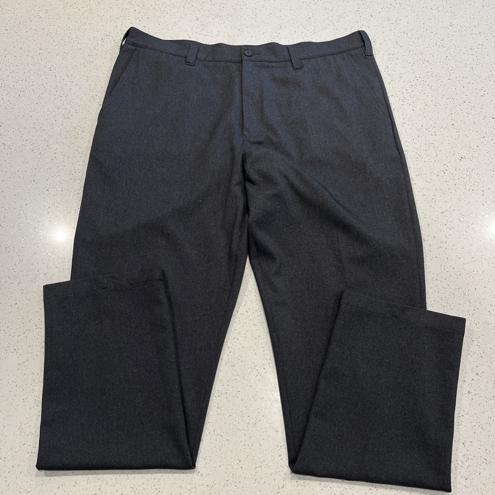 Bluffworks Gramercy Gray Polyester Tailored Fit Men's Pant Size 38x34